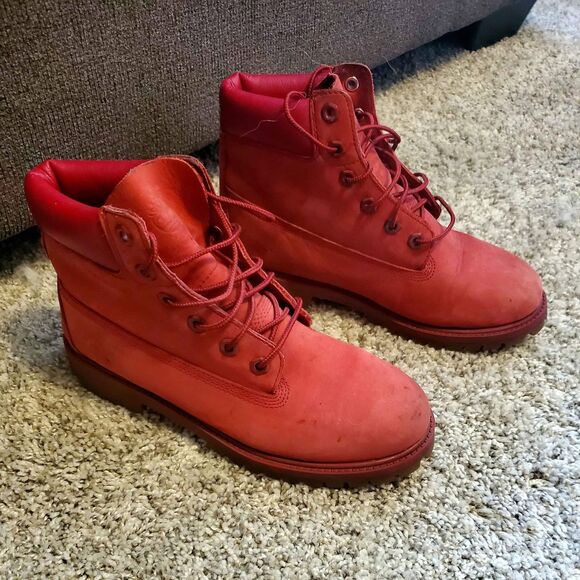 Timberland Red Boots Size 6 Youth Size A13HV - Picture 1 of 9